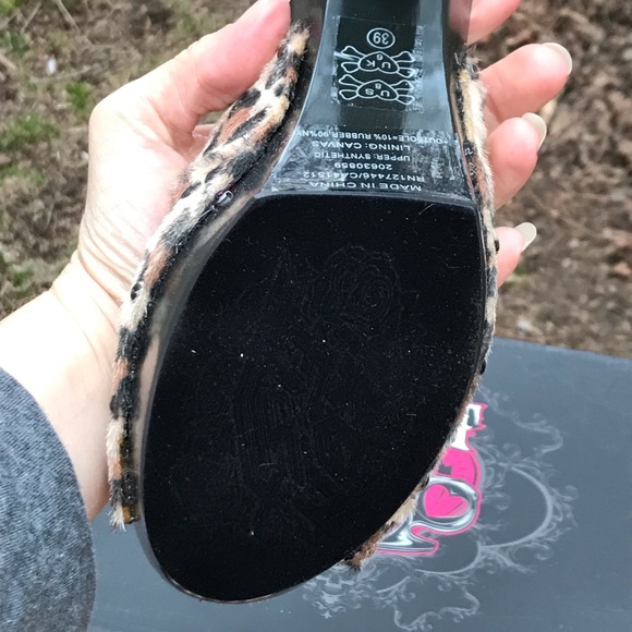 Iron Fist☀️Love Bites leopard print slingback platform heels - Picture 8 of 12